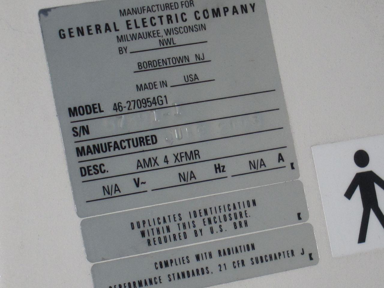 GE AMX 4 XFMR w/ Beam Limiting Device Portable X-Ray