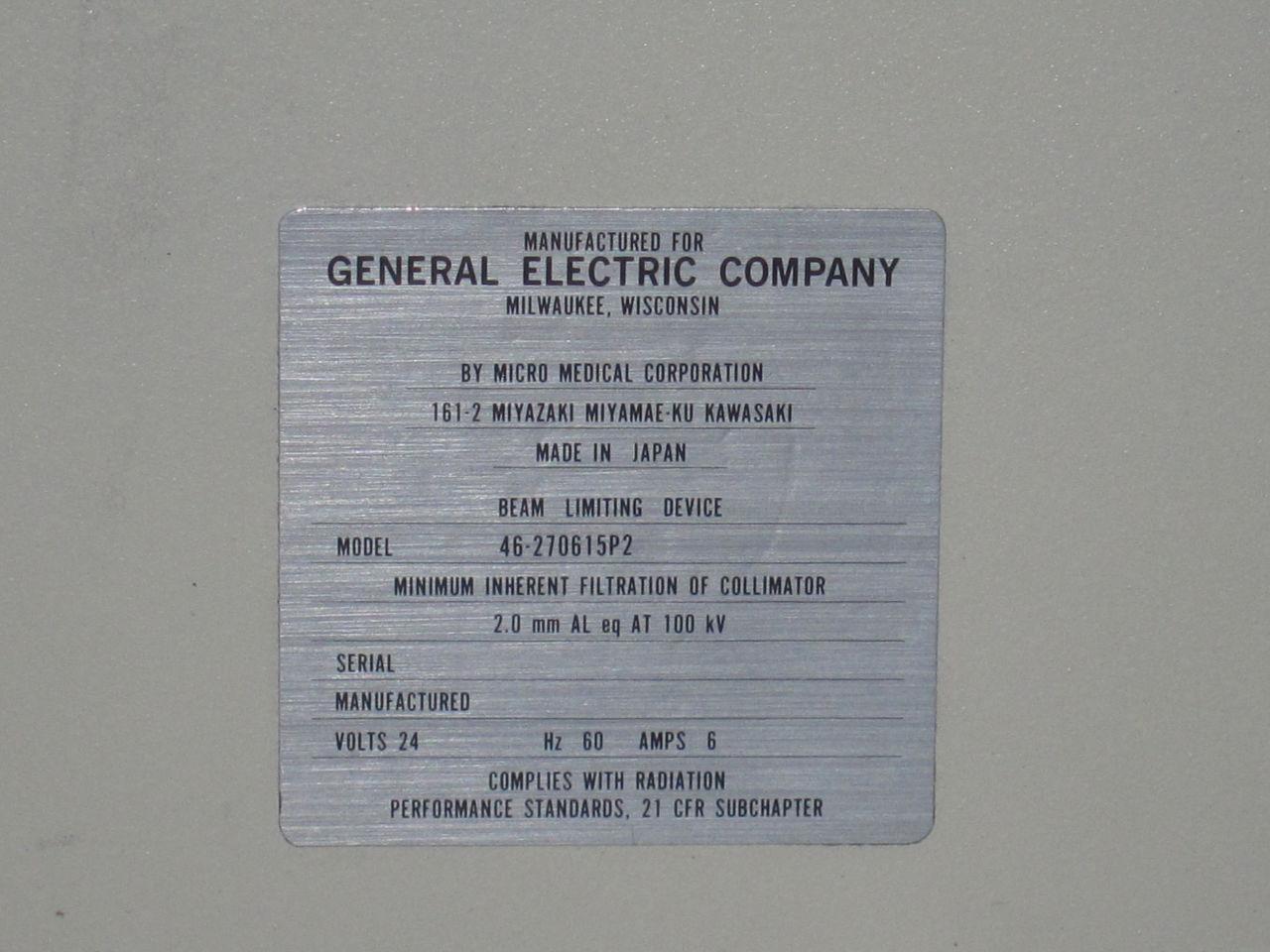 GE AMX 4 XFMR w/ Beam Limiting Device Portable X-Ray