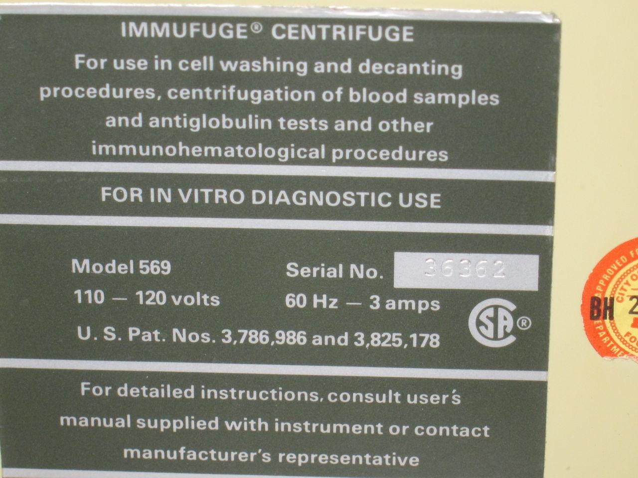 AMERICAN DADE 569 Centrifuge