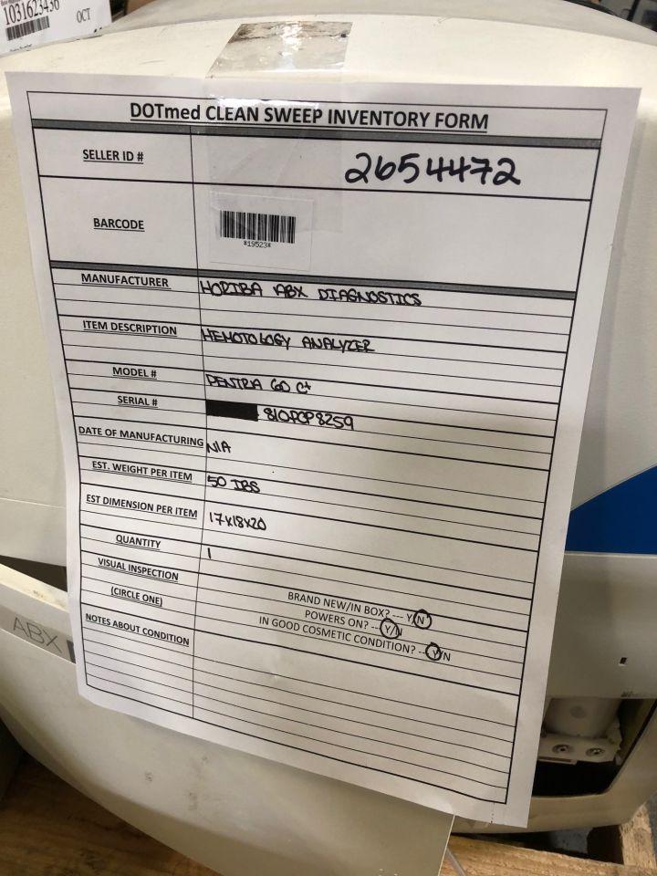 HORIBA ABX DIAGNOSTICS Pentra 60 C+ Hematology Analyzer