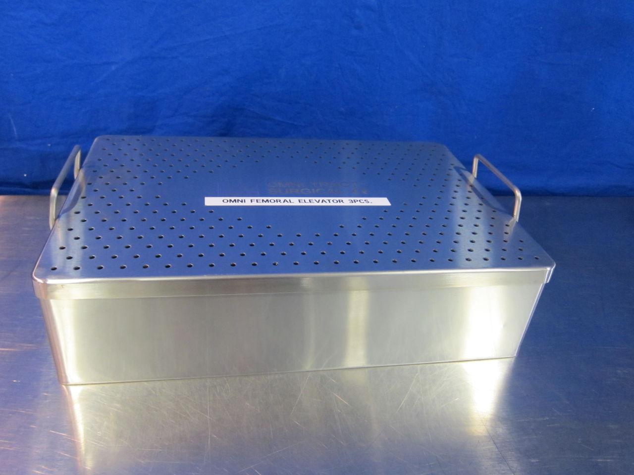 OMNI-TRACT SURGICAL Various Femoral Elevators in Tray - Lot of 5
