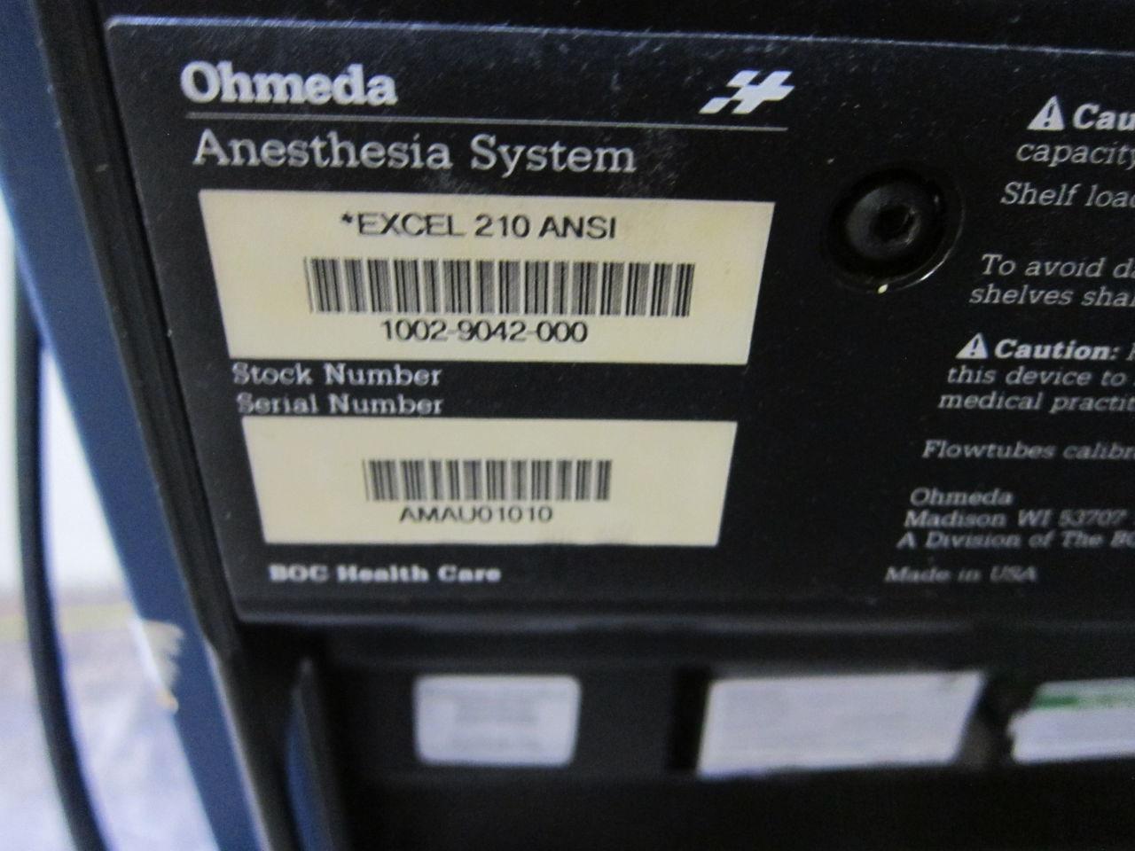 GE / DATEX-OHMEDA Excel 210 w/ Accessories Anesthesia Machine