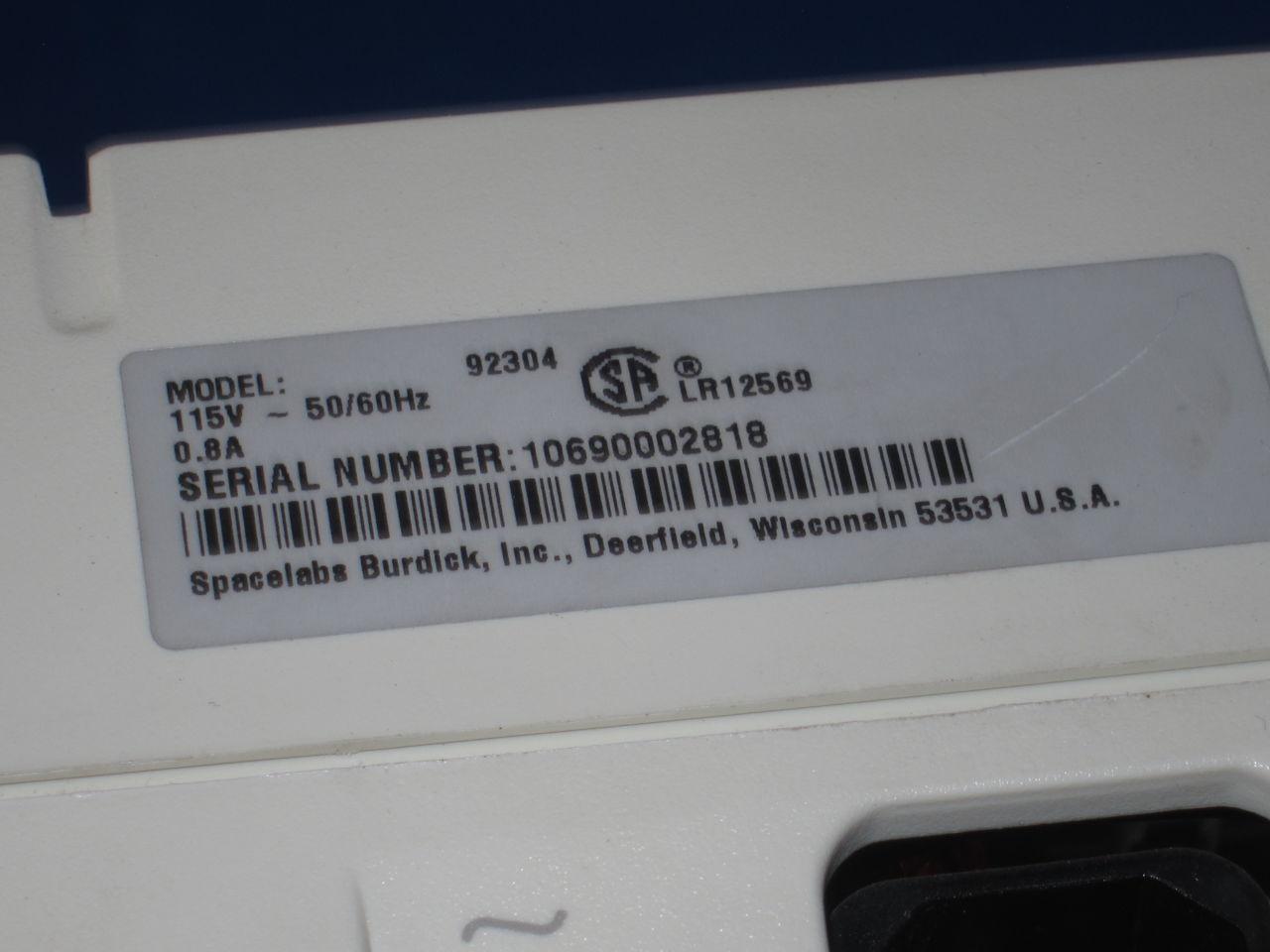 SPACELABS/BURDICK Eclipse LE II ECG unit
