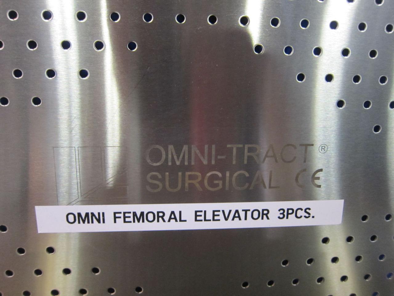 OMNI-TRACT SURGICAL Various Femoral Elevators in Tray - Lot of 5