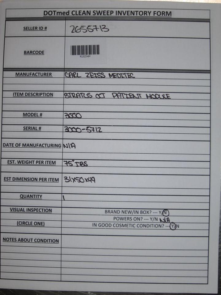 CARL ZEISS MEDITEC 3000 OCT