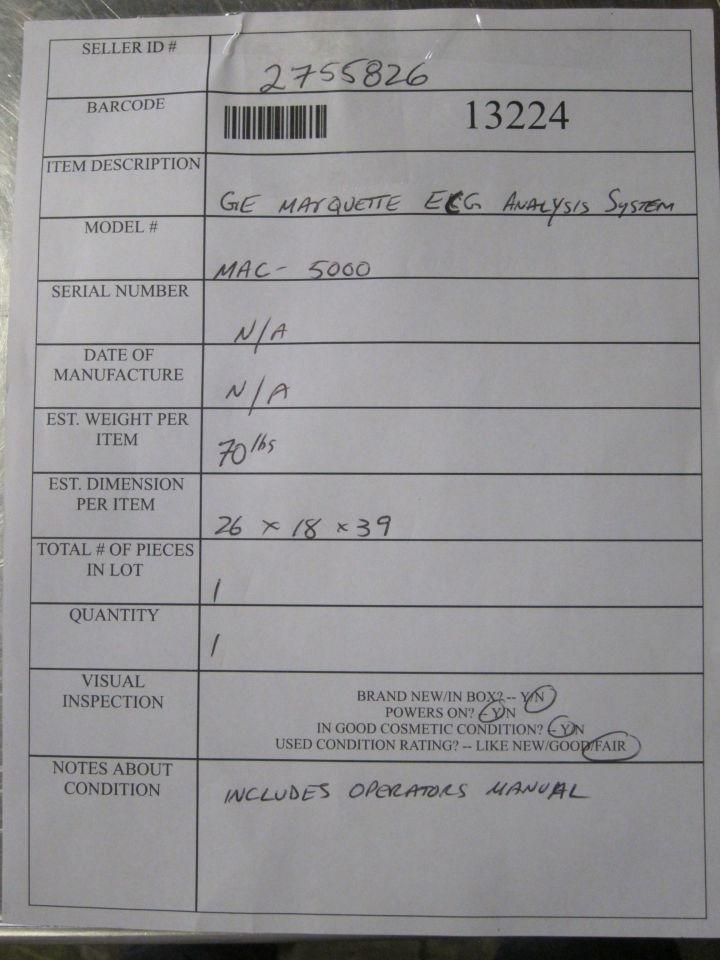 GE Marquette Mac 5000 ECG unit