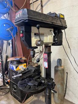 JET JDP-17MF Drill Press, s/n D2-3010589, 13" Dia Table, w/ 5" Drill Press Vise