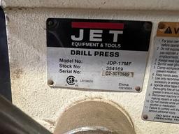 JET JDP-17MF Drill Press, s/n D2-3010589, 13" Dia Table, w/ 5" Drill Press Vise