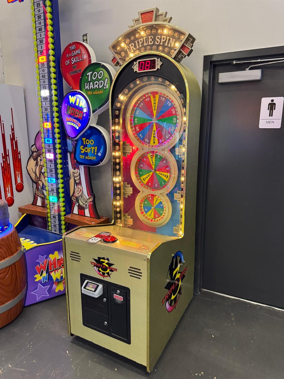 2008 UNIVERSAL SPACE EQUIPMENT Triple Spin Redemption Arcade Game, s/n XYSZ