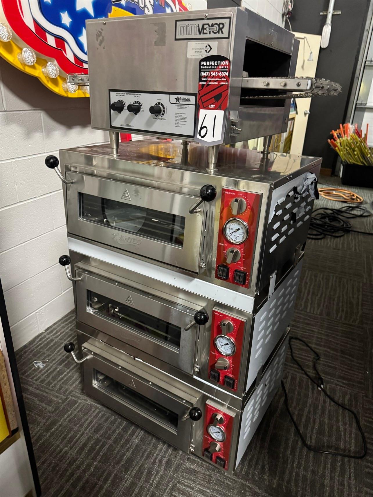 Lot Comprising STAR/HOLMAN MiniVeyor Conveyor Oven and (3) AVANTCO 18" Coun