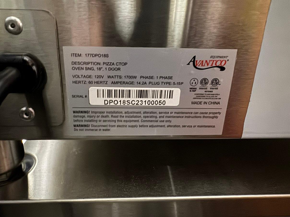 Lot Comprising STAR/HOLMAN MiniVeyor Conveyor Oven and (3) AVANTCO 18" Coun