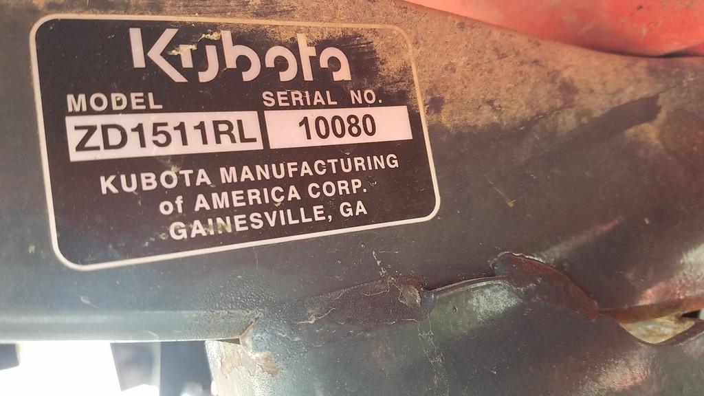 Kubota  ZD1511 Diesel Zero Turn