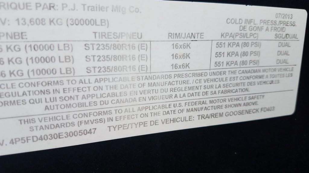 2014 PJ FD403 Trailer 'Title in the Office'