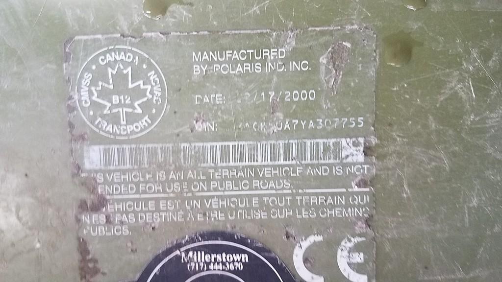 2000 Polaris Sportsman 500 ATV 'Title'