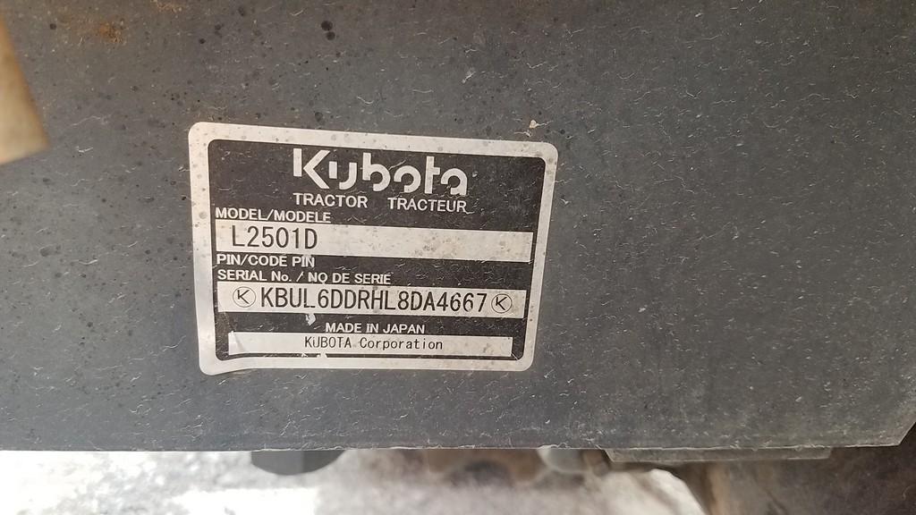 2019 Kubota L2501 Compact Loader Tractor