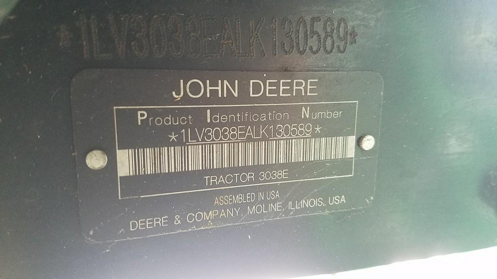 2020 John Deere 3038E Compact Loader Tractor