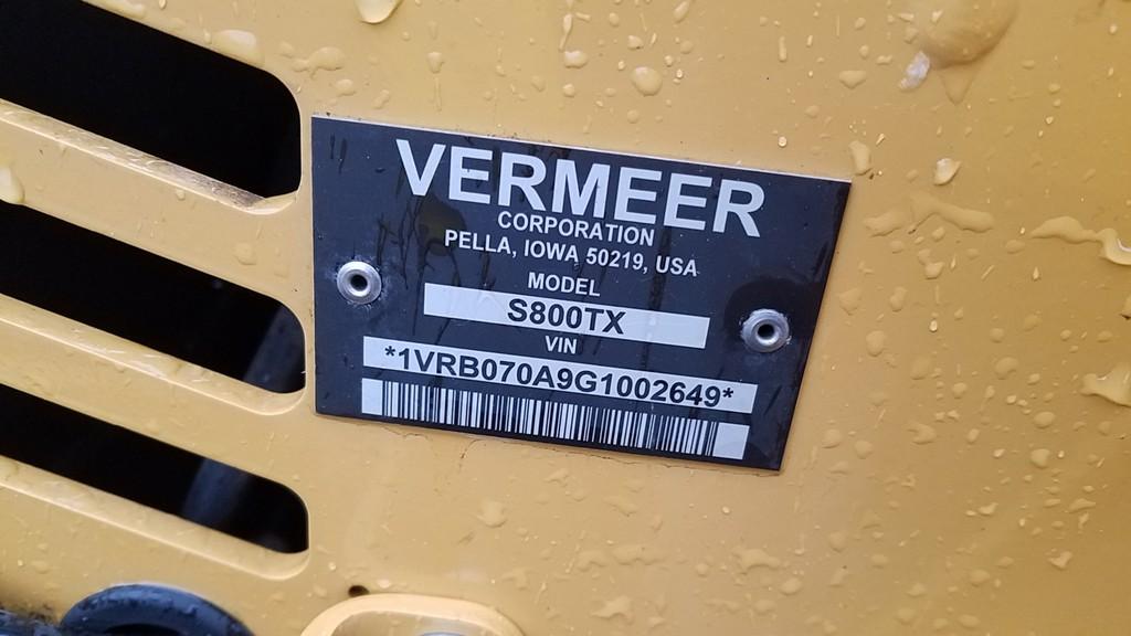 2016 Vermeer S800TX Mini Track Skid Steer  'Elite Item'