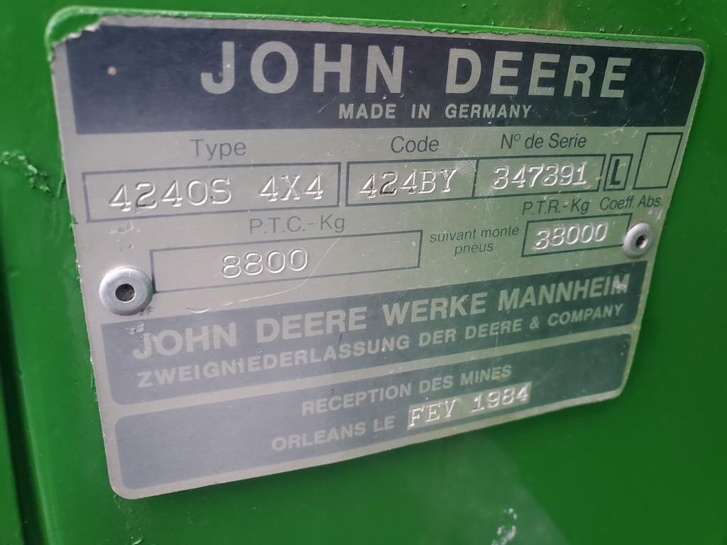 1984 John Deere 4240S Cab Tractor 'Runs & Operates'