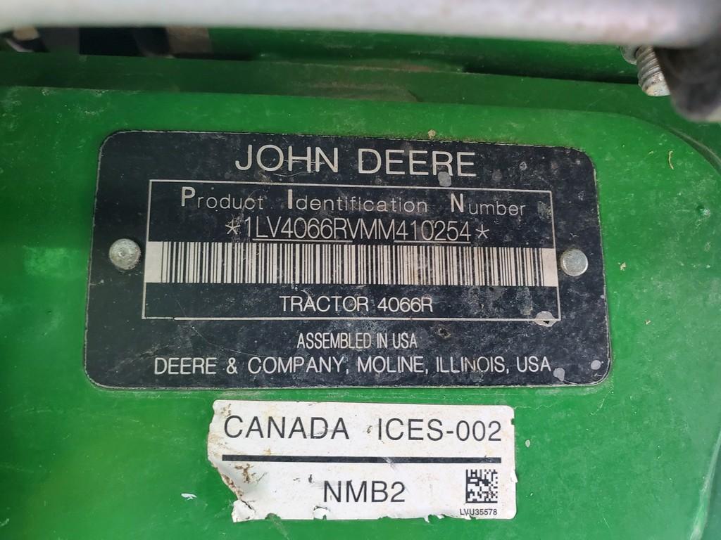 2021 John Deere 4066R Cab Compact Loader Tractor 'ELITE'