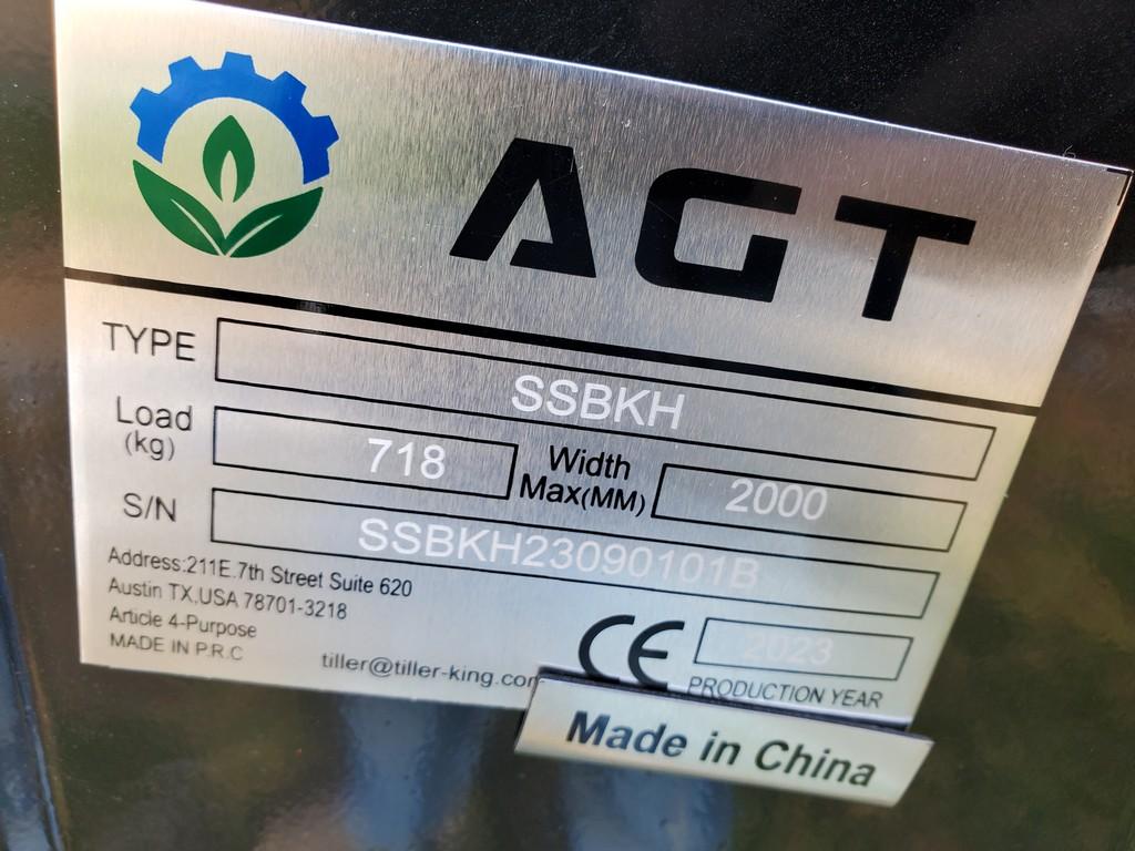 2023 Agrotk SSBKH Back Hoe 'NEW'