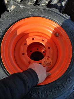 Forerunner SKS1 Skid Steer Tires on Wheels 'Set of 4 - New'