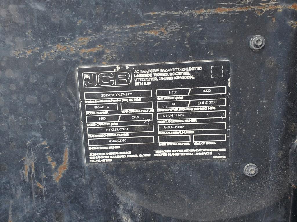 JCB 505-20 Telehandler Carcass 'AS-IS'