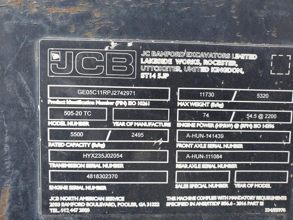 JCB 505-20 Telehandler Carcass 'AS-IS'
