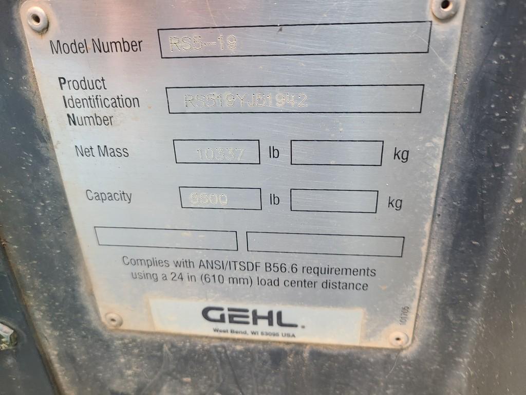 Gehl RS5-19 Telehandler 'Ride & Drive'