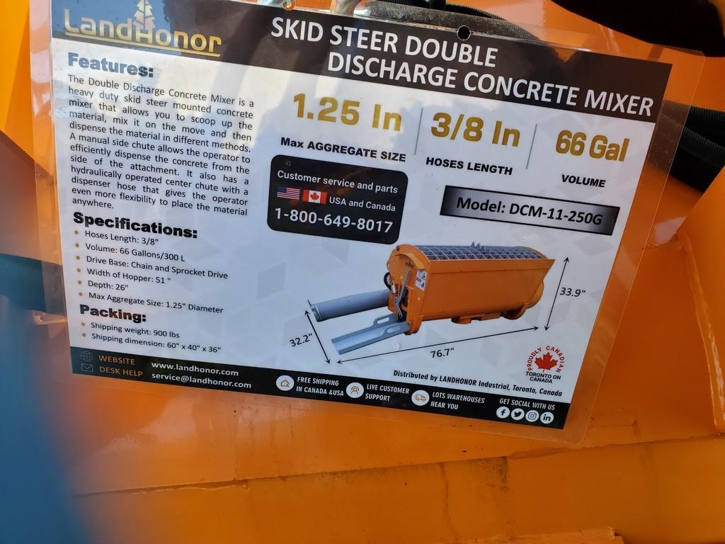 Land Honor DCM11-250G Double Discharge Concrete Mixer 'NEW'
