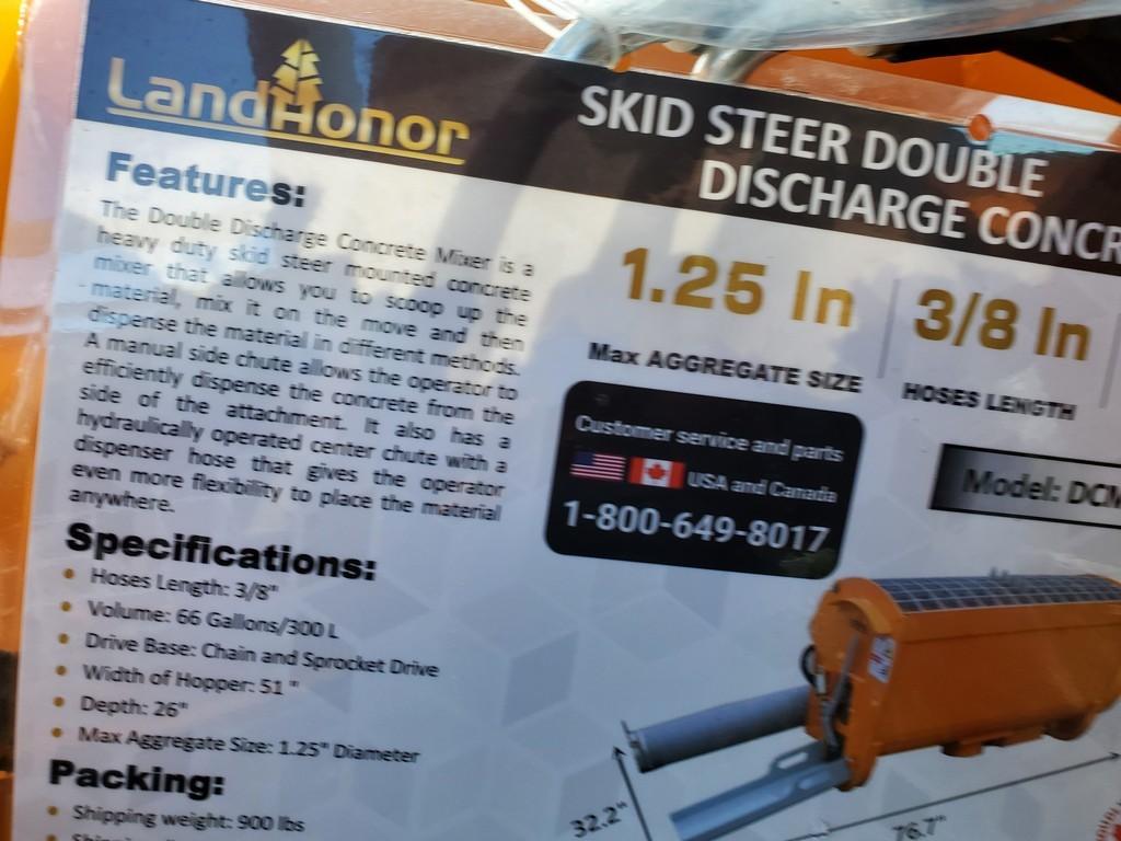 Land Honor DCM11-250G Double Discharge Concrete Mixer 'NEW'