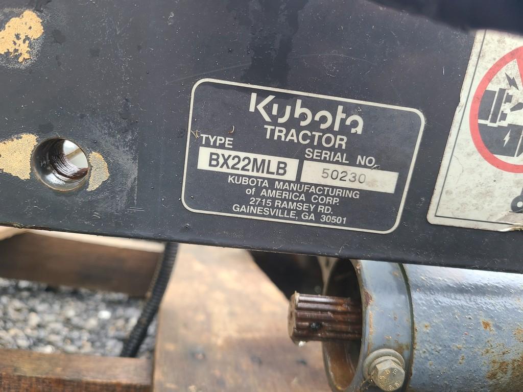 Kubota BX22MLB Compact Tractor 'AS-IS, THIS UNIT HAS PROBLEMS, All of its problems may or may not be