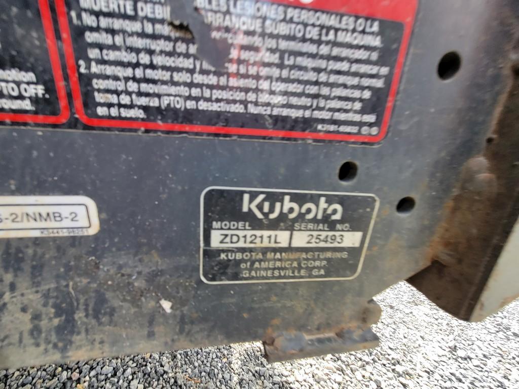 Kubota ZD1211 Zero Turn 'Ride & Drive'
