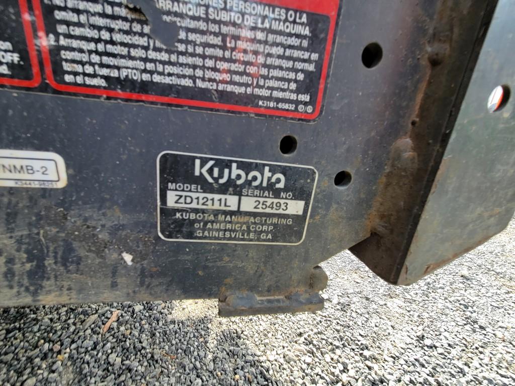 Kubota ZD1211 Zero Turn 'Ride & Drive'