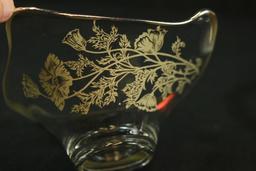 Glass Bowl With Silver Overlay & Crystal Bowl