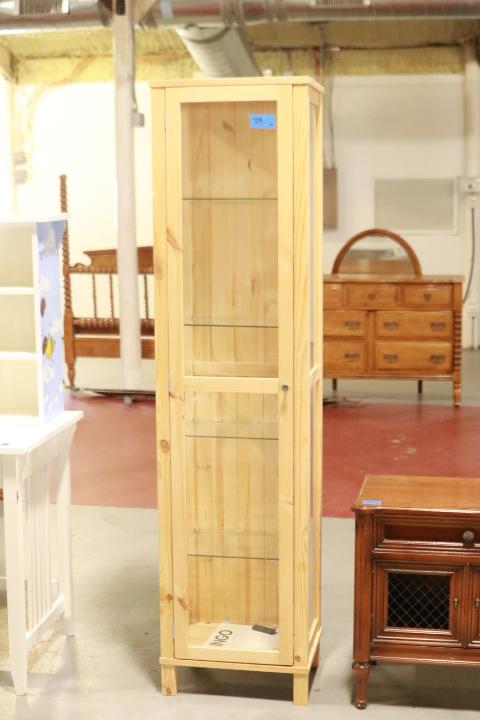Ingo Pine Cabinet With Glass Shelves