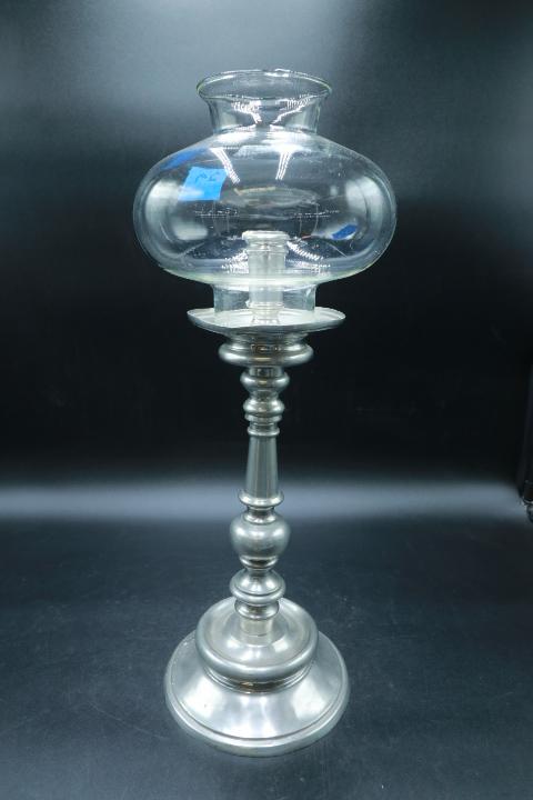 Pewter Hiurricane Candle Lamp