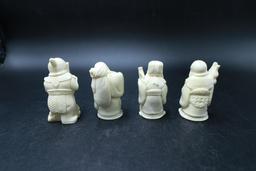 4 Resin Asian Figurines