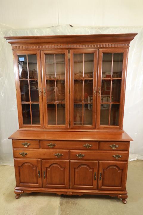 Ethan Allen Cherry 2 Piece China Cabinet