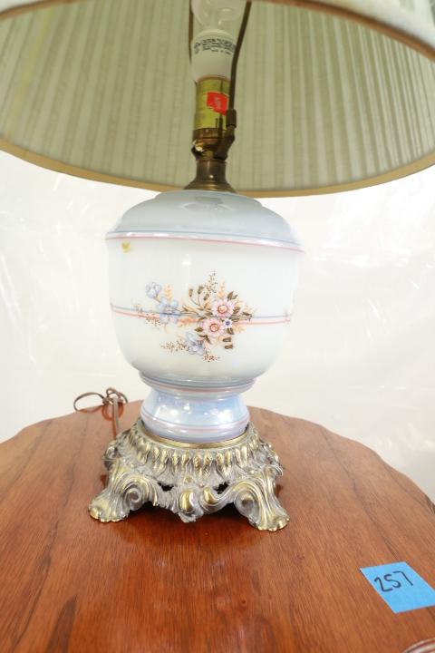 Glass Lamp with Brass Base