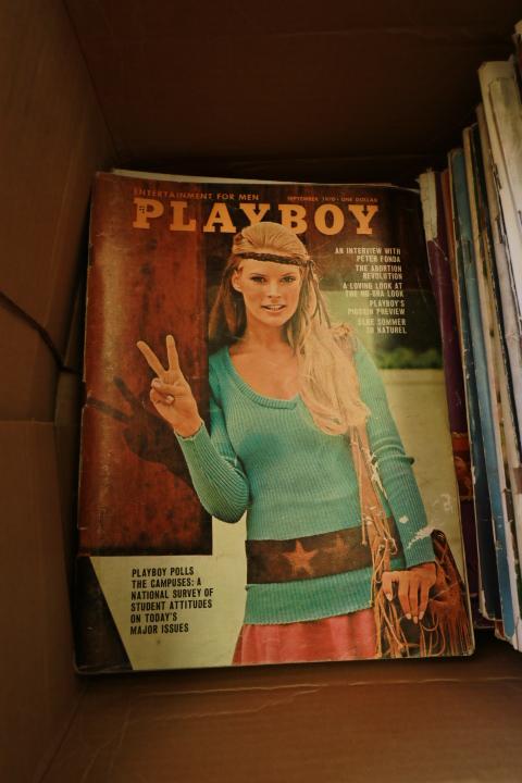 Box of Playboys Assorted Years 1960's, 1970's