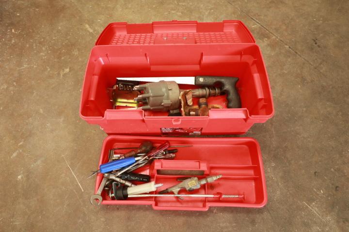 Plastic Tool Box & Contents