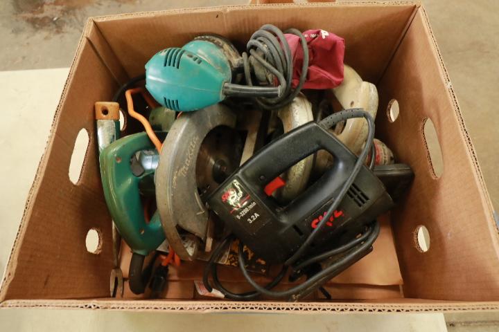 Box of Assorted Power Tools