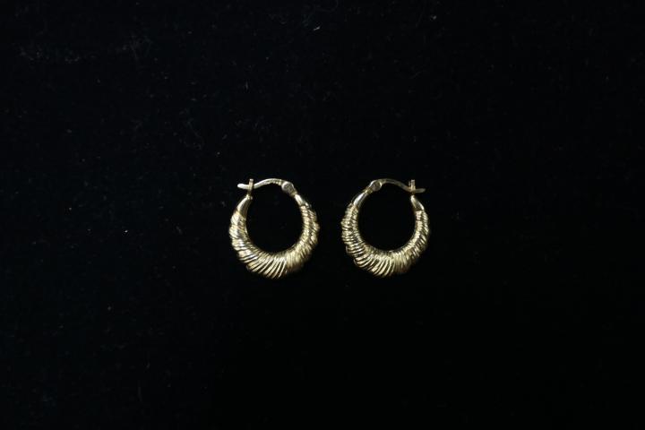 Pair of 14k Yellow Gold Hoop Earrings