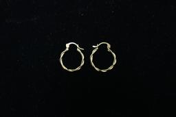 Pair of 14k Yellow Gold Hoop Earrings