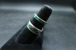 2 Sterling Silver Turquoise Rings