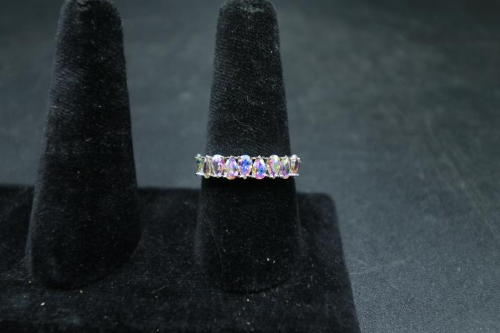 Bella Luce Aurora Borealis Rhodium over Sterling Silver Ring