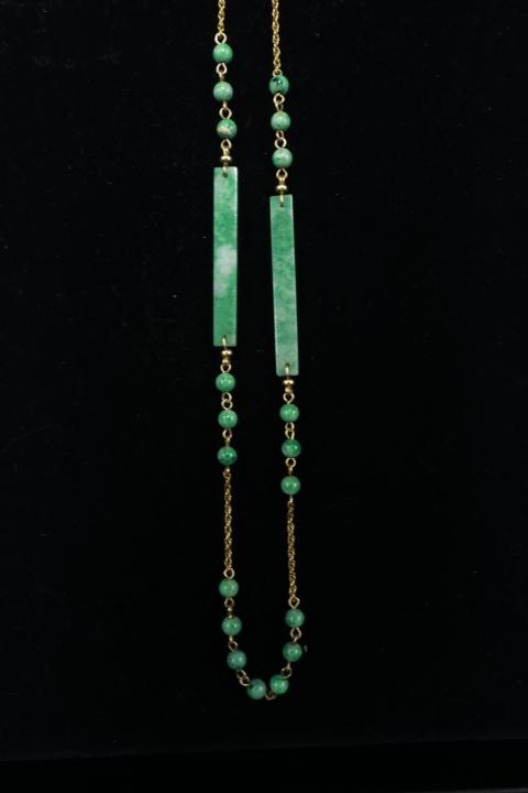 14k Yellow Gold & Jade Necklace