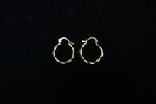 Pair of 14k Yellow Gold Hoop Earrings