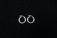 Pair of Sterling Silver Hoop Earrings