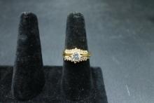 Gold Vermeil Sterling Silver Wedding Ring Set